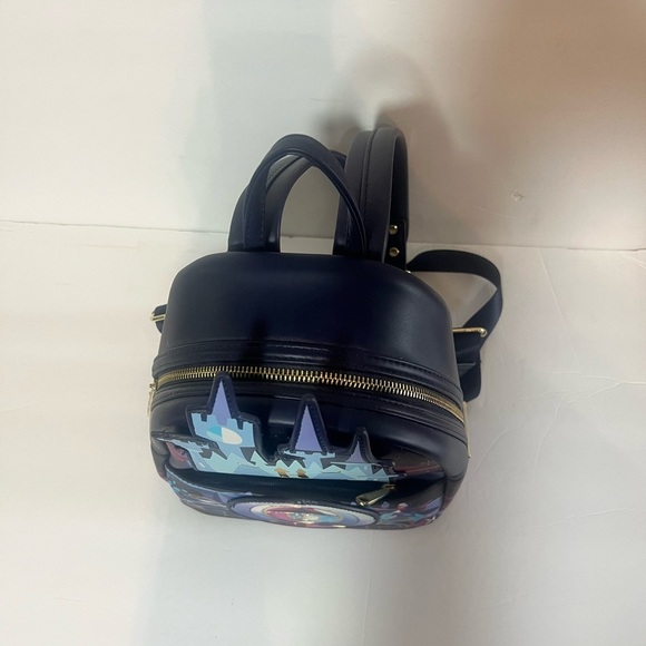 Disney Cinderella Castle Loungefly Mini Backpack Navy - Picture 3 of 9